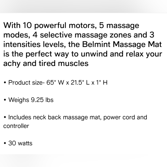 RARE Belmint Neck and Back Massage Mat - Picture 4 of 5